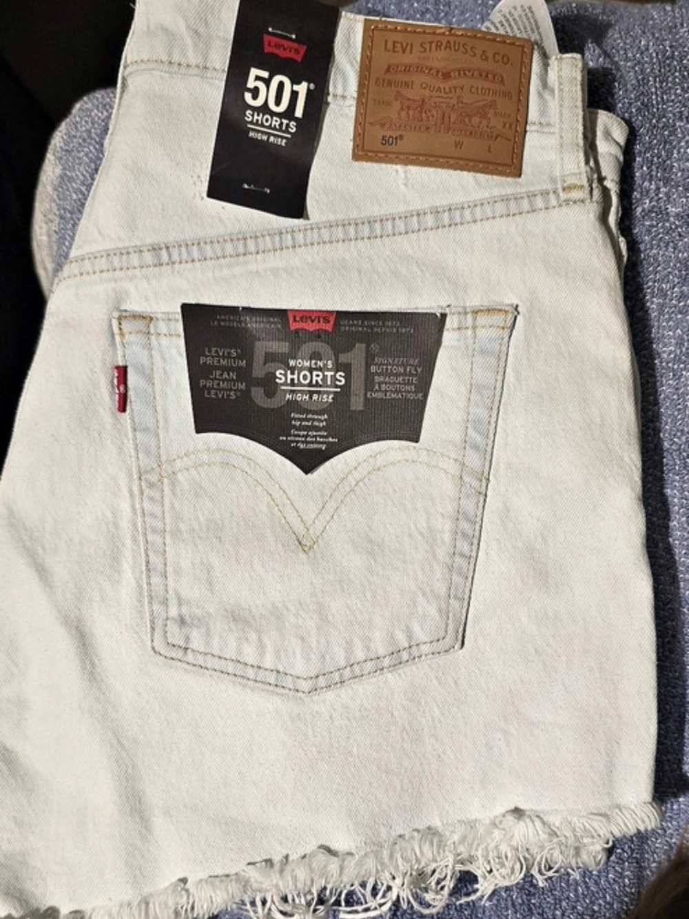Levi's 501 Original High Rise Cut-Off Denim Shorts White Waist 31